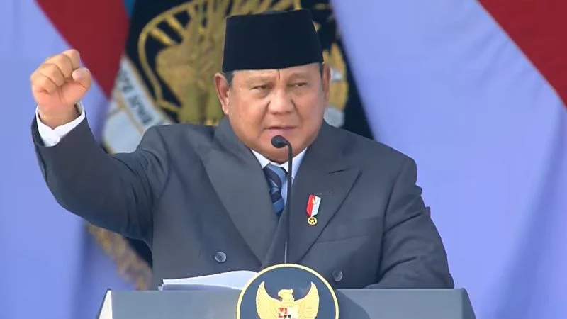 Prabowo saat hut acara Polri Owrite